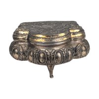 Vintage Ornate Jewelry Box: Rococo Style Footed Trinket Casket