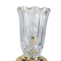Vintage 1980s Cut Glass Lamp: Hollywood Regency Accent Light
