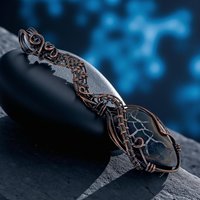 Handmade Septarian Gemstone Pendant: Copper Wire Wrapped Organic Design