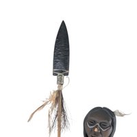 Vintage Warrior Figure with Spear: JH Boone Co. Terracotta Statue