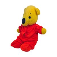 Vintage 1970s Winnie the Pooh Plush: Sears Gund Bear in Red Sleeper Pajamas