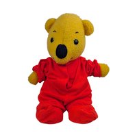 Vintage 1970s Winnie the Pooh Plush: Sears Gund Bear in Red Sleeper Pajamas