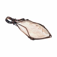 Handmade Copper Pendant: Natural Pink Scolecite Gemstone Jewelry