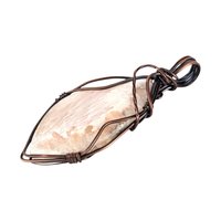Handmade Copper Pendant: Natural Pink Scolecite Gemstone Jewelry