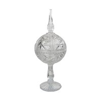 Vintage Cut Crystal Pedestal Candy Dish: Large Lidded Apothecary Jar