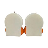 Vintage Papel Halloween Witch Candles: Set of 2 Jack O' Lantern Decor
