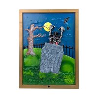 Vintage 1998 Animated Halloween Wall Decor: Motion Activated Skeleton Sign