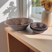 Vintage Woven Wood Salad Bowl Set: Mid Century Style Serving Bowls, Set of 4