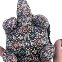 Vintage Handmade Turtle Figurine: Upholstery Fabric Plush, Folk Art Pincushion