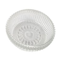 Vintage Glass Vanity Bowl: Art Deco Style Powder Dish, Chrome Lidded Trinket Box