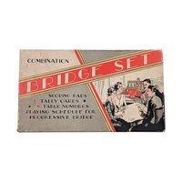 Vintage 1930s Art Deco Bridge Set: Unused Progressive Bridge Game Night Supplies