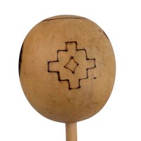 Vintage Gourd Maracas Set: Hand Drawn Kokopelli & Deer Shakers, Southwestern Decor