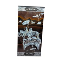 Vintage Vietnamese Mother of Pearl Panel: Bridge Crossing Lacquerware Art