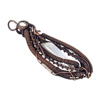 Copper Wire Wrapped Quartz Crystal Pendant: Handmade Statement Amulet