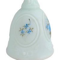 Vintage Fenton Art Glass Bell, Your Choice: Handpainted Floral or Custard Glass Handbell