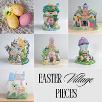 Vintage Ceramic Easter Village Building: Hoppy Hollow Decor, Your Choice