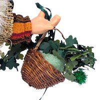 Vintage Irish Gnome Figure: Folklore Fairy Doll with Basket