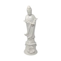 Vintage White Porcelain Guanyin Statue: Chinese Goddess of Mercy Figure