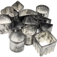 Vintage Canape Cutters Set: Mini Hors D'Oeuvre Molds in Tin with Box