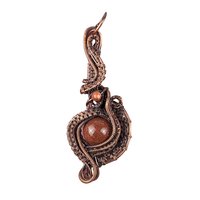Red Goldstone Wire Wrapped Pendant: Handmade Copper Artisan Jewelry
