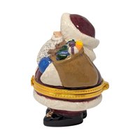 Vintage Santa Trinket Box: Ceramic Hinged Holiday Keepsake Box
