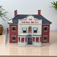 Vintage 1994 Lemax The Old Bull and Bear: Dickensvale Lighted Christmas Village Pub