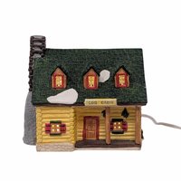 Vintage 1993 Lemax Log Cabin: Dickensvale Porcelain Lighted House