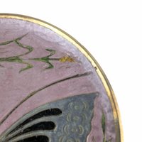 Vintage Brass Enamel Butterfly Plate: Decorative Wall Hanging Made in India