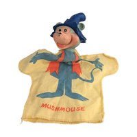 Vintage 1964 Mushmouse Hand Puppet: Ideal Toy Hanna Barbera Cartoon Character