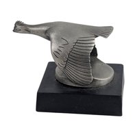 Vintage 1982 Ford Hood Ornament: Franklin Mint Pewter Quail Sculpture