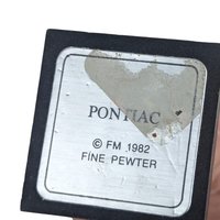 Vintage 1982 Pontiac Pewter Hood Ornament: Franklin Mint Chief Sculpture
