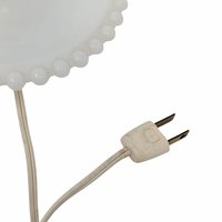 Vintage Milk Glass Hobnail Lamp: Mid Century Boudoir Light White Accent Lighting