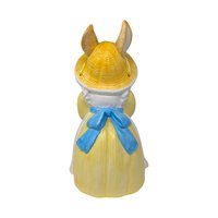 Vintage 1990s Dept 56 Rabbit Planter: Ceramic Bunny Figure in Bonnet