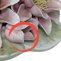 Vintage 1980s Italian Porcelain Bookends: OGG Italy Water Lily Pair