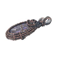 Copper Wire Wrapped Charoite Pendant: Crushed Purple Gemstone, Artisan Boho Jewelry