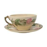 Vintage Franciscan Desert Rose Cup: Hand Painted USA Pottery Saucer Set