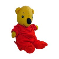 Vintage 1970s Winnie the Pooh Plush: Sears Gund Bear in Red Sleeper Pajamas