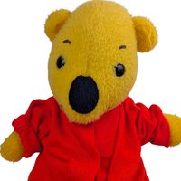 Vintage 1970s Winnie the Pooh Plush: Sears Gund Bear in Red Sleeper Pajamas