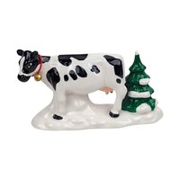 Vintage 1993 Holiday Pasture Cows: Department 56 New England Village Accessory