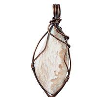 Handmade Copper Pendant: Natural Pink Scolecite Gemstone Jewelry