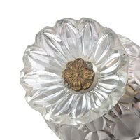 Vintage Hollywood Regency Accent Lamp: Ornate Brass, Marble Base and Glass Shade Table Light