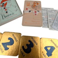 Vintage 1930s Art Deco Bridge Set: Unused Progressive Bridge Game Night Supplies
