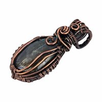 Copper Wire Wrapped Labradorite Pendant: Handmade Gemstone Necklace