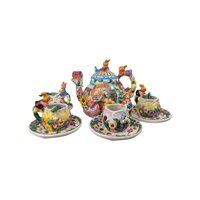 Vintage 1990s Rabbit Tea Set: Merc Asia Ceramic Bunny Teapot Service, Easter Tableware