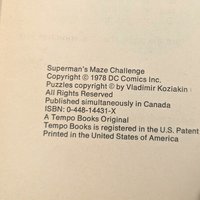 Vintage 1978 Superman Puzzle Book: DC Comics Maze Challenge, Unused Activity Book