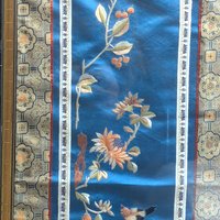 Vintage Framed Silk Embroidery: Asian Floral and Bird Art Panel