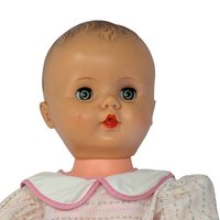 Vintage 1950s Large Plastic Baby Doll: 23-Inch Doll with Open Close Eyes