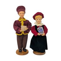 Vintage Christmas Caroler Figures: Boy and Girl Set Holiday Decor