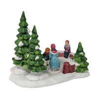 1991 Lemax Porcelain Skating Pond Christmas Village Figurine Dickensvale Accessory