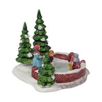 1991 Lemax Porcelain Skating Pond Christmas Village Figurine Dickensvale Accessory